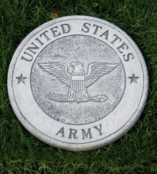United States Army Stepping Stone Cement Sculpture Tribute Statue
