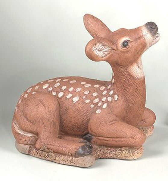 Fawn Laydown Head Up Statue Lifelike Sculpture