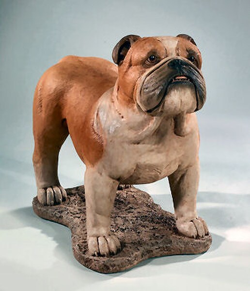 English Bulldog Life-size Dog Sculpture Realistic Coloring