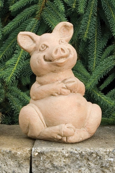 Peaches Pig Statue Unique Sitting Country Gift Cement Yard Art