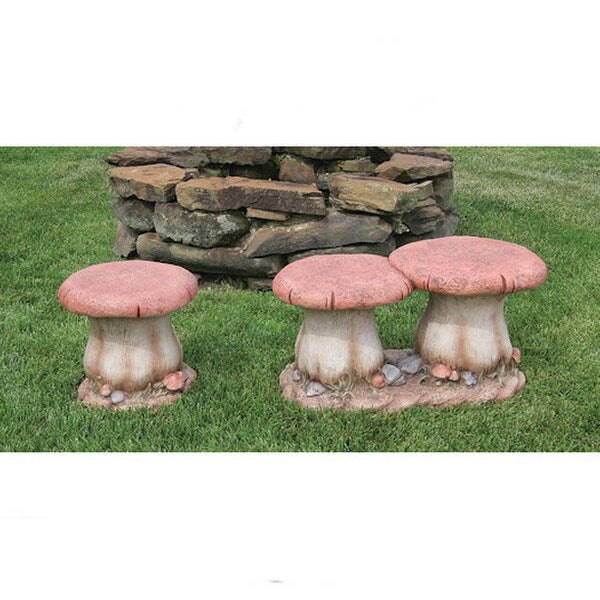 Mushroom Seating and Double Mushroom Stool Garden Bench Enchantment