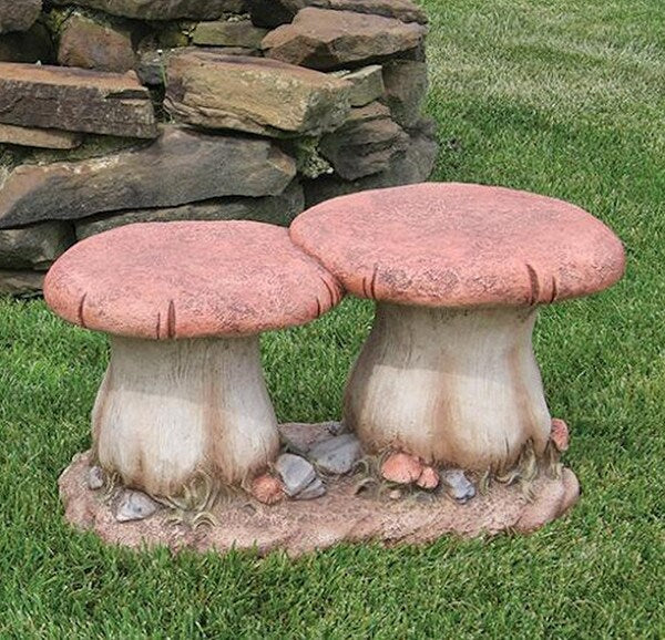 Mushroom Seating Stool Garden Chair Seats Toadstool Outdoor Cement