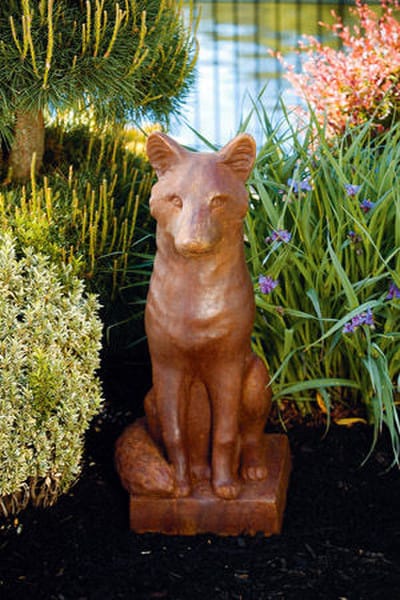 Fox Garden Cement Sculpture Large
