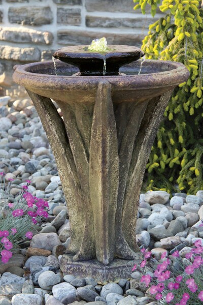 Abstract Organic Two Tier Meadow Glow Fountain Light Included