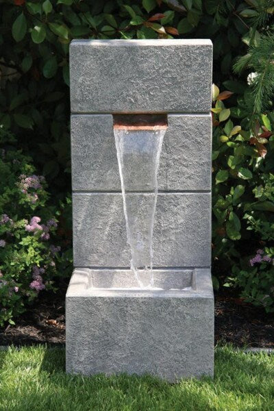 Anaconda Block Wall Fountain Lighted Purist Sculptural Architectural