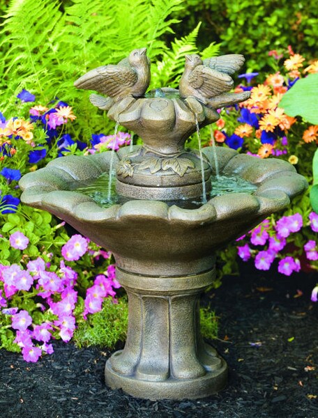 Doves Of Love On Flower Shell Fountain