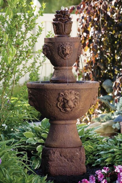 Two Tier Gabriel Lion Fountain 59" High