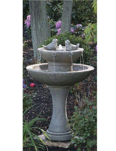 Tranquility Spill Fountain With Sculpted Birds Cement Stone Statuary