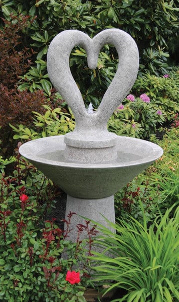 Lovers Fountain Heart Garden Sculpture Water Anniversary Wedding
