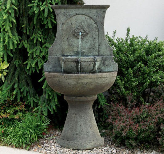 Fortuna Floral Wall Spilling Garden Fountain old world style for patio