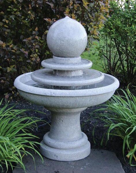 Massarelli New Design Gozo Sphere Two-Tier Fountain on Pedestal