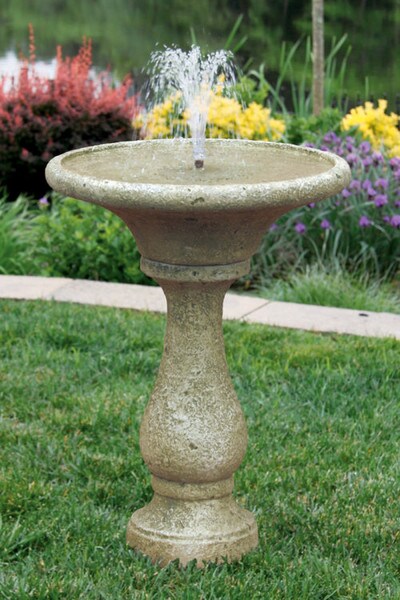 Chelsea Fleur De Lis Round Fountain Center Piece Garden Cement