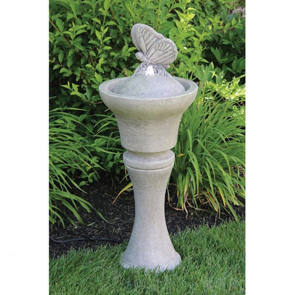 Fountainette Garden Sculpted Butterfly Cement Lighted Butterflies