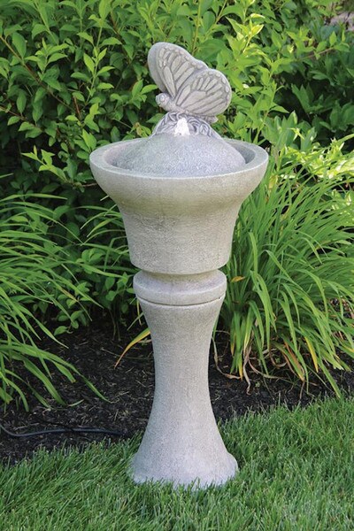 Fountainette Garden Sculpted Butterfly Cement Massarelli Statuary Butterflies