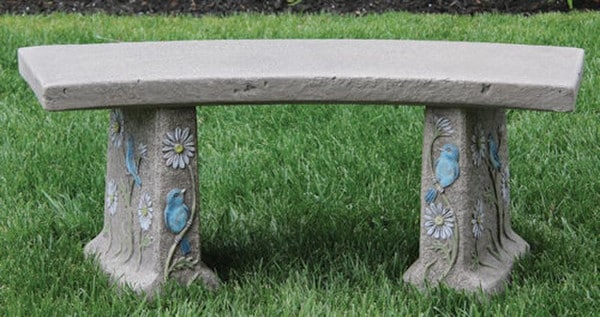 Bluebird Garden Cement Bench