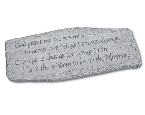 Cement Garden Serenity Prayer Sculptural Artwork Gift Recovery Art