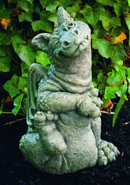 Winkle Dragon Garden Statue Cement Artwork Accent Piece