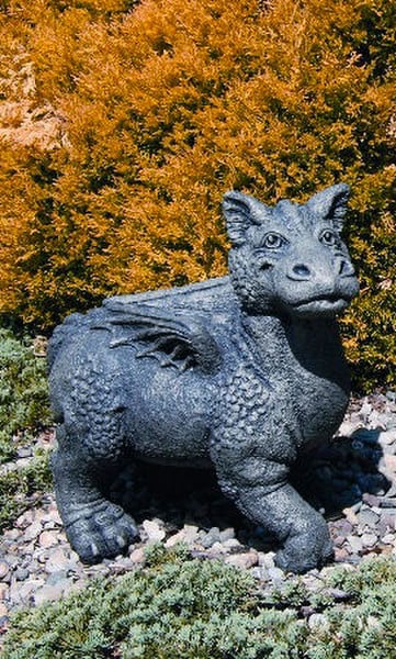 Batsto Dragon Cast Stone Garden Statue