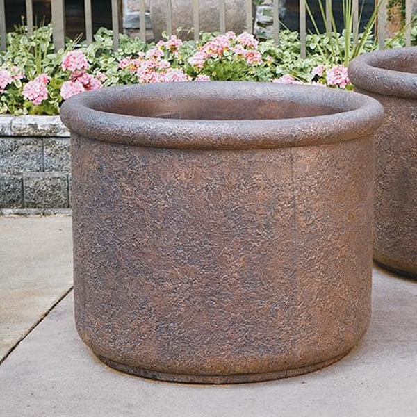 short wide round planter pots Urban Round Planter 38" Wide x 30" High
