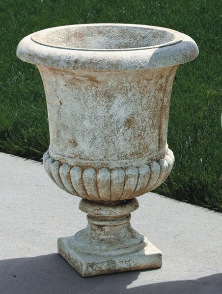 Clairisse Urn Smaller Scale sized cement planter cast stone decorative