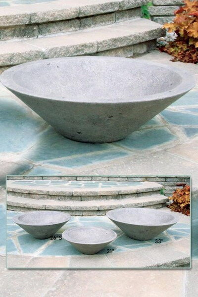 Low Funneled Planter contemporary commercial grade cast stone modern