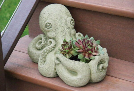 Inky the Octopus Garden Planter Sculpture Squid Vase Urn Statuary