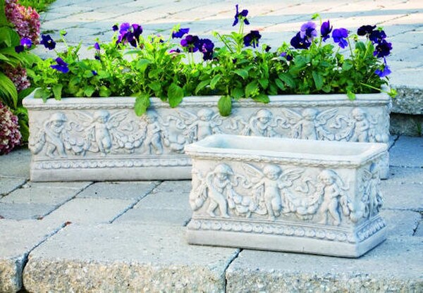 Angel Box Garden Planter 34 inches long Cherubs Dancing Della Rubbia