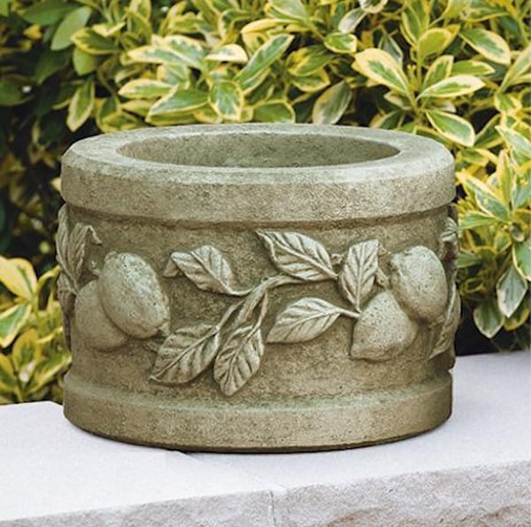 Lemon Garden Planter Made of Cement Outdoor Heavy Duty Urn
