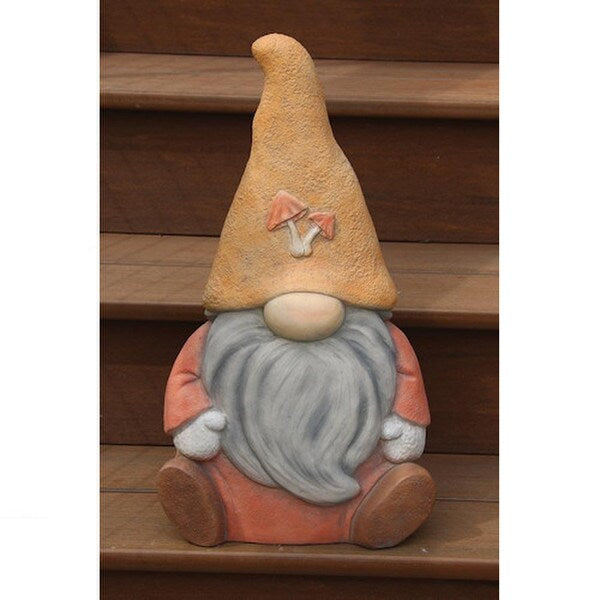 Mushroom Cement Garden Gnome Cap Hat Whimsy Decorative Sculpture