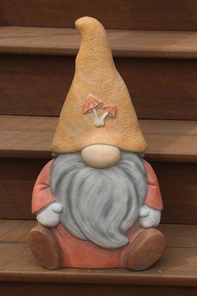 Mushroom Cement Garden Gnome Whimsy Statuary Massarelli new