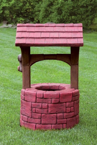 Wishing Well Garden Cement Statue folk lore traditional Stone Classical