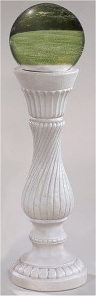 Fluted Globe Holder for Gazing Globe Sculpted Cement Pedestal Column