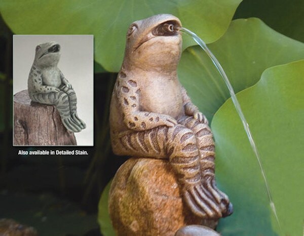 Sitting Frog Spouting Water Feature Plumbed statue sculpture Pond decor