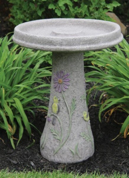 Cement Songbird Bird Bath Cement Outdoor Water place for fine feather