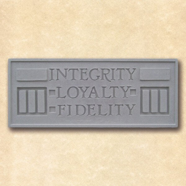 Integrity Loyalty Fidelity Plaque by Frank Lloyd Wright