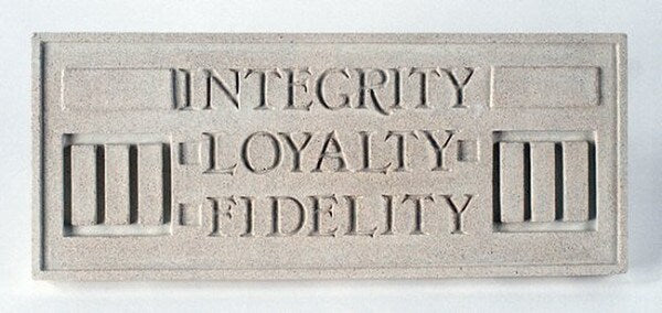 Integrity Loyalty Fidelity Plaque by Frank Lloyd Wright Statue Sculptural