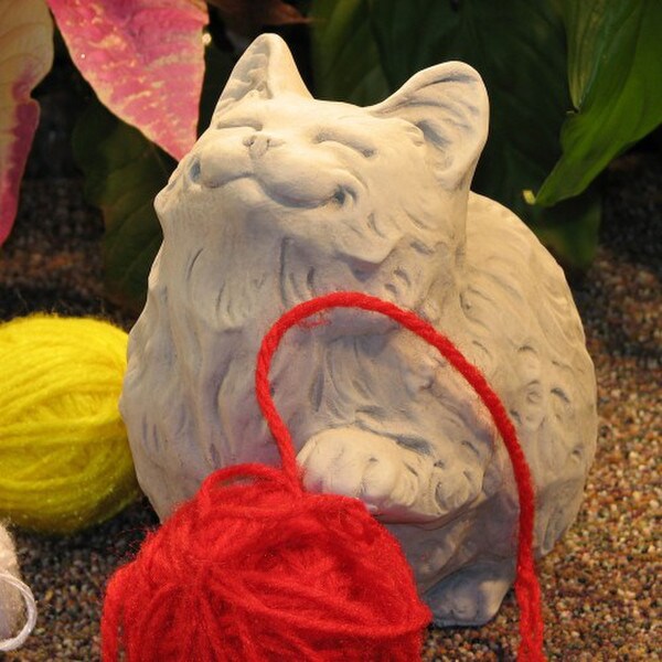 Animals cats & kittens Cute Fat Cat Sculpture Cement outdoor decor