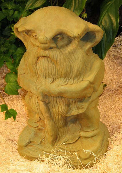 Stone Garden Statue - Large Rainman Garden Gnome with Staff