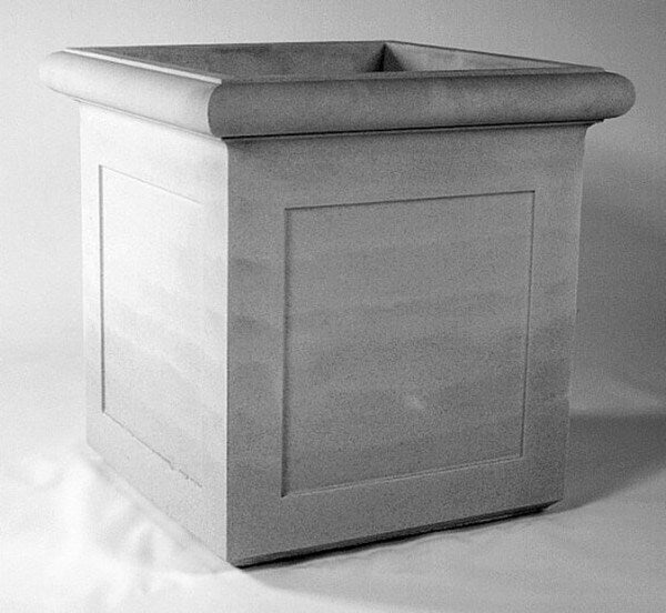 Concrete Chelsea Box Planter with paneling - 30 Inch Cube