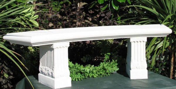Concrete Garden Seat - Curved Seating Bench made of solid cement