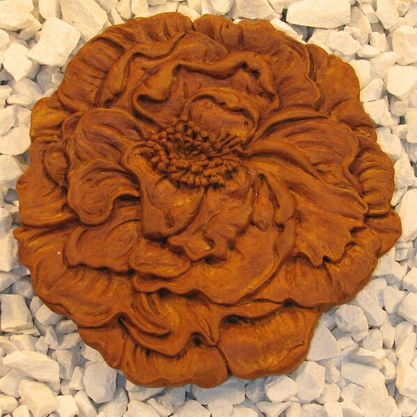 Cement Stepping Stone - Peony Flower Stepper - Long lasting outdoors