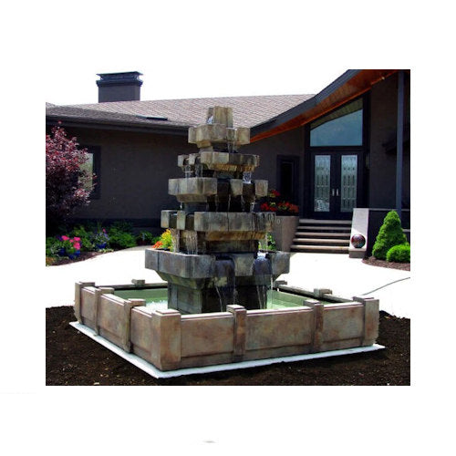 Cascadia Fountain In Dimensions Pool Cast Stone Estate Large Giant