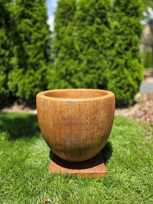 Acorn Garden Birdbath Sculpture Cement removable top