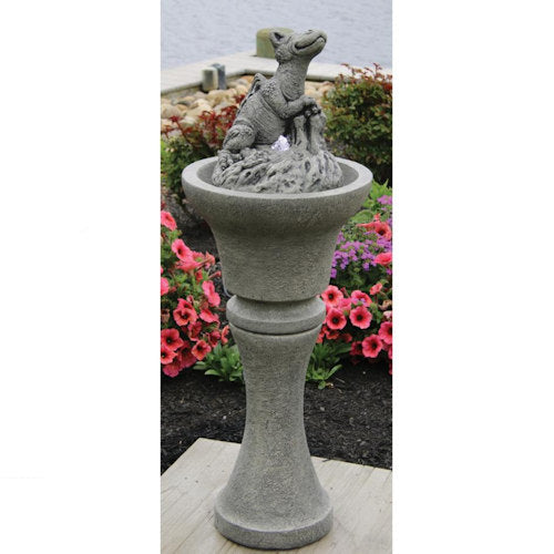 Chillin Dragon Fountain with Light Cement Garden Fantasy Statuary