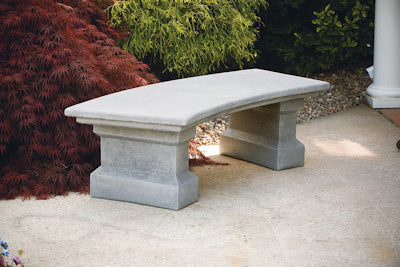 Classic Curved Cement Garden Outdoor Bench Large Made in America Modern
