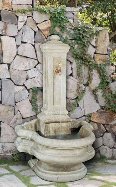 Column Well Fountain with Spigot Concrete adjustable lever European