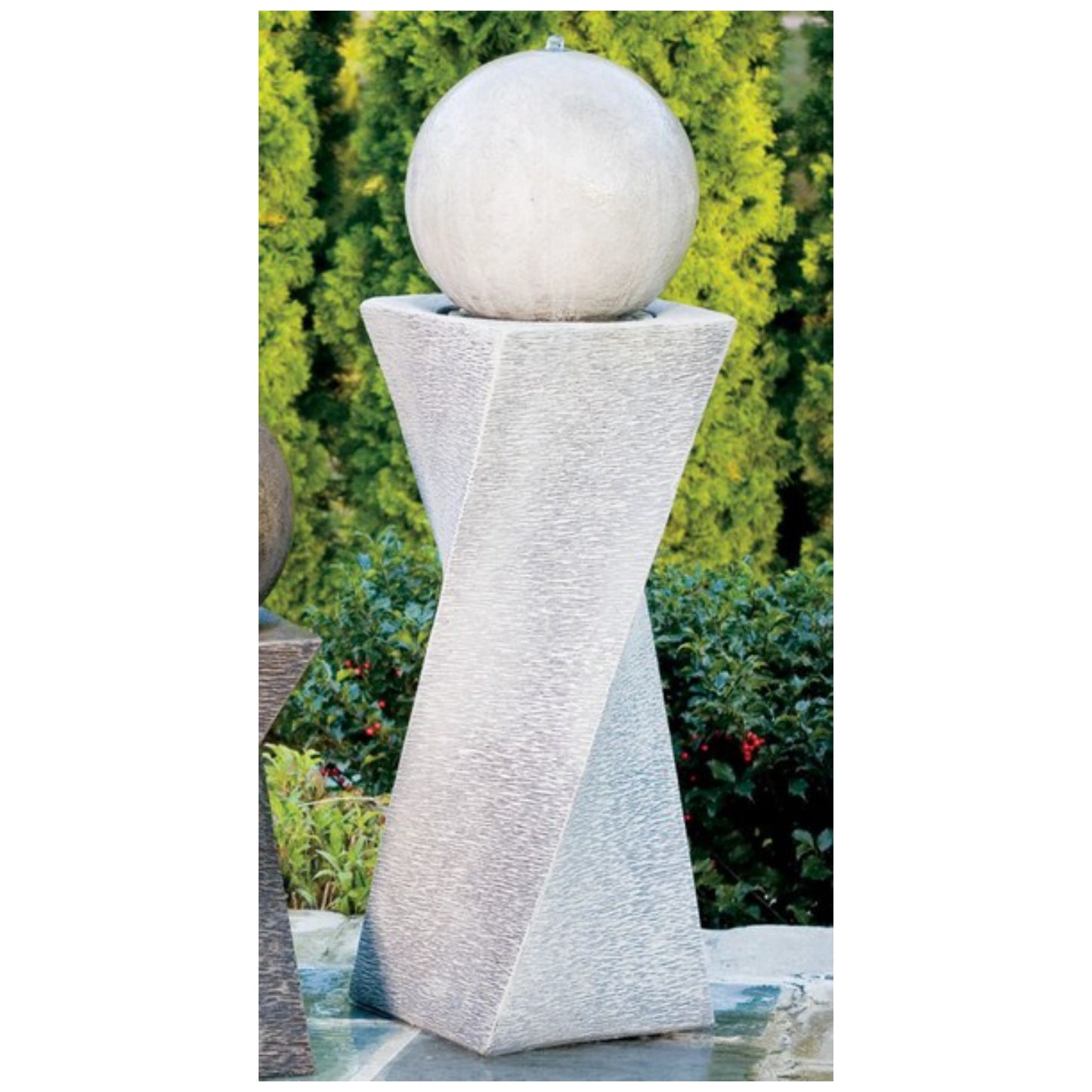 Contemporary Diagonal Fountain Right Modern Cement Decorative