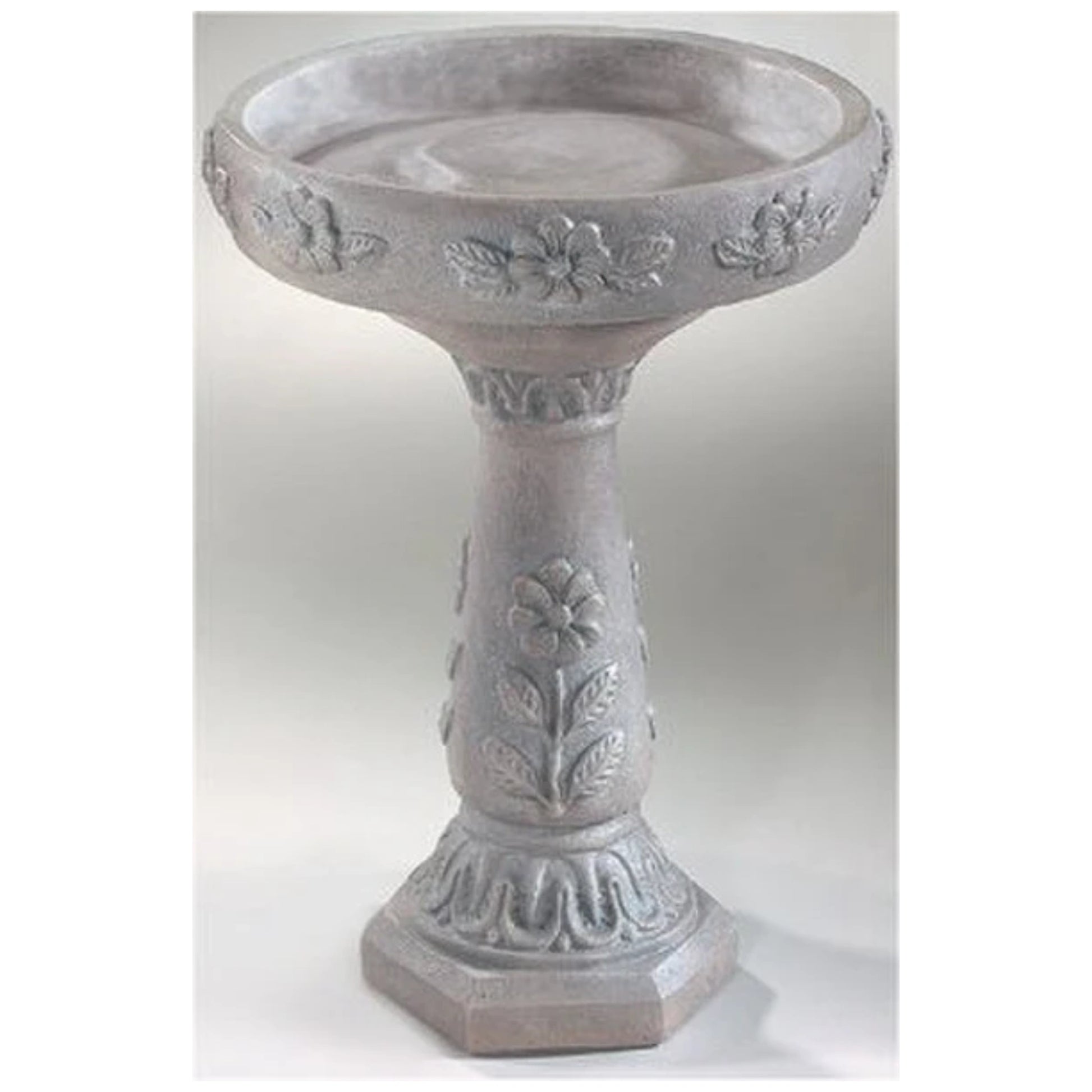 Daisy Bird Bath Cement Garden Accent Sculpture Pedestal Flowers Art