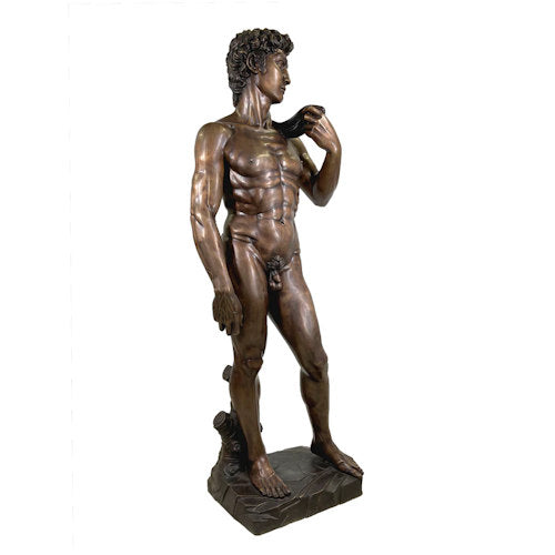 Big Life-Size Bronze David Sculpture – Michelangelo Masterpiece Reproduction