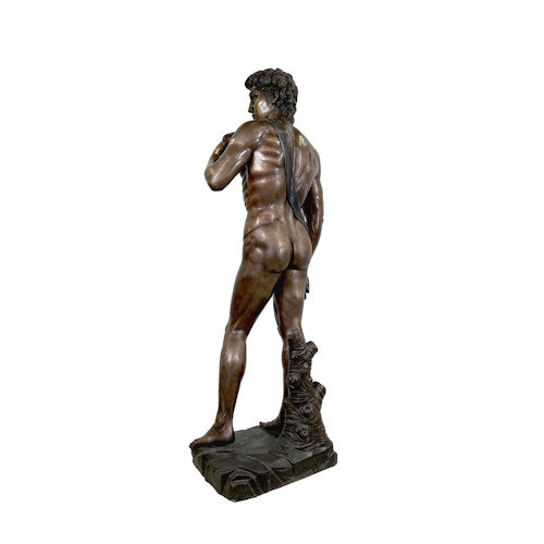 Back of Statue Life-Size Bronze David Sculpture – Michelangelo Masterpiece Reproduction